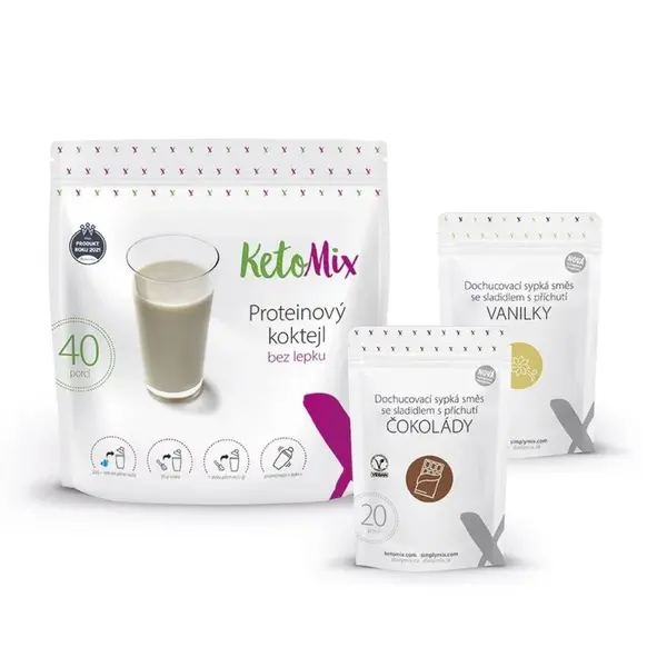KetoMix Proteinový koktejl čokoláda + vanilka 1200 g
