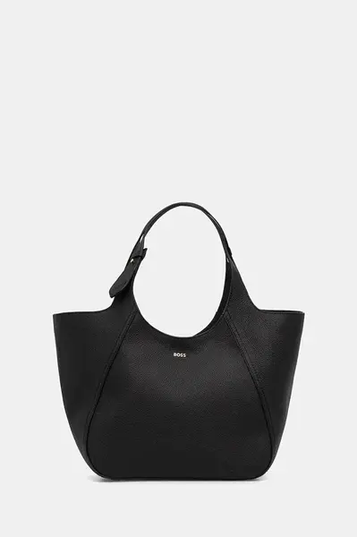 Kožená kabelka BOSS Lenah Big Tote černá barva, 50552117