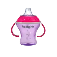 BABYONO Hrneček netekoucí s měkkým náustkem Natural Nursing fialová 180 ml