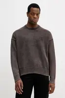 Bavlněný svetr Calvin Klein Jeans pánský, hnědá barva, LV04RE300G