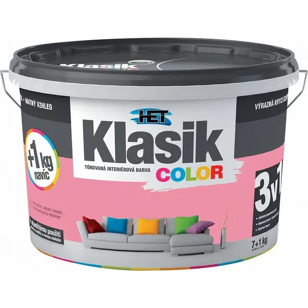 Het Klasik Color 0837 růžový 7+1kg + akrylátový tmel HET 400g zdarma