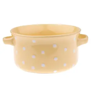 Keramická miska s puntíky 560ml žlutá KK5067