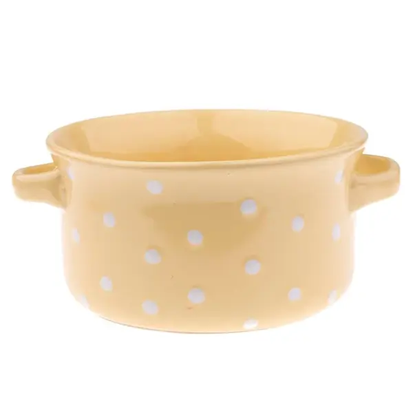 Keramická miska s puntíky 560ml žlutá KK5067