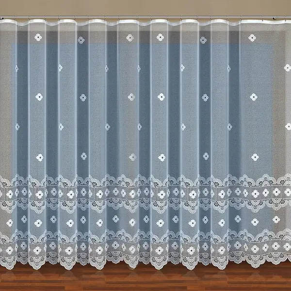 Žakarová záclona 351280 biela 150. Tovar na mieru