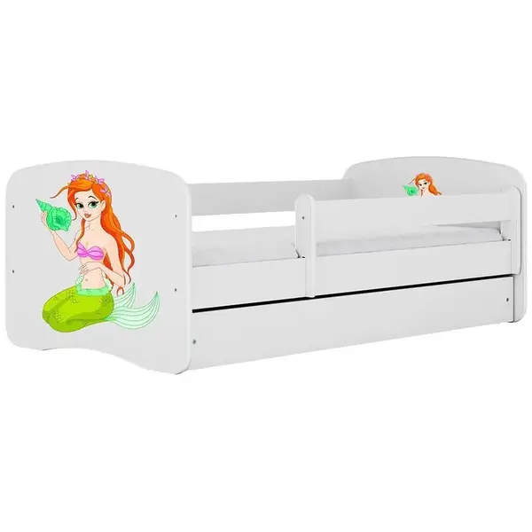 Dětská postel Babydreams+SZ+M bílá 70x140 Mořská panna