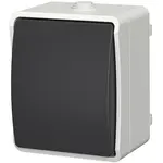 Vypínač univerzální na omítku Aqua Plus IP54 vodotěsný šedý