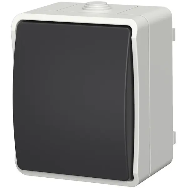 Vypínač univerzální na omítku Aqua Plus IP54 vodotěsný šedý