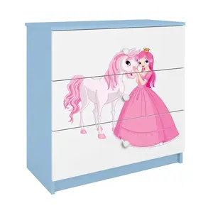 Detská komoda  Babydreams modrá – Princezná 2