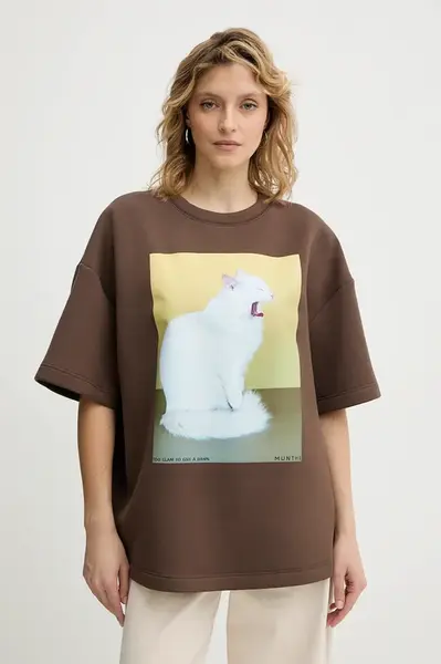 Tričko MUNTHE RAPLOI dámské, hnědá barva, 254112525463
