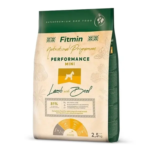 Fitmin Dog Mini Performance Lamb With Beef 2,5 kg | Granule pro psy | P56368