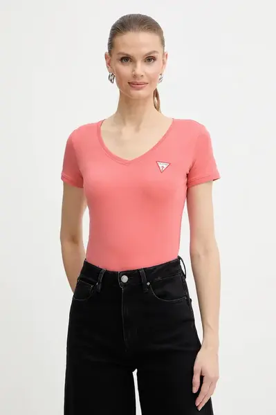 Tričko Guess dámské, růžová barva, W2YI45 J1314