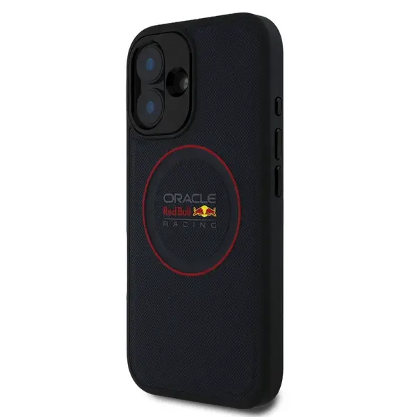 Zadní kryt Red Bull PU Leather Red Ring MagSafe pro Apple iPhone 16, navy
