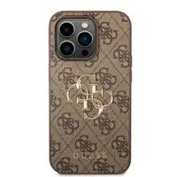 Zadní kryt Guess PU 4G Metal Logo pro Apple iPhone 15 Pro, hnědá