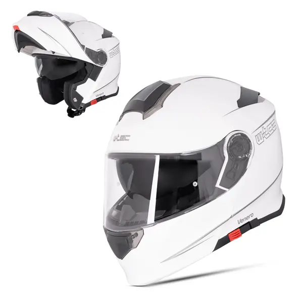 Výklopná přilba W-TEC Venero Glossy White XXL (63)