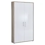 MID.YOU SKŘÍŇ NA ŠANONY, Sonoma dub, vysoce lesklá bílá, 84,4/185,6/33 cm