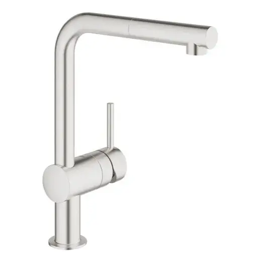 Drezová batéria GROHE Minta s vyťahovacou sprškou supersteel 32168DC0