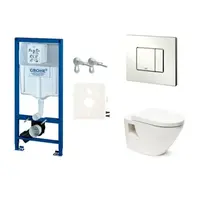 Cenovo zvýhodnený závesný WC set GROHE do ľahkých stien / predstenová montáž + WC Vitra Integra SIKOGRSINT2S