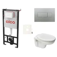 Cenovo zvýhodnený závesný WC set Alca do ľahkých stien / predstenová montáž + WC Ceramia S-Line Pro SIKOASP6