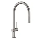 Drezová batéria Hansgrohe Talis s vyťahovacou sprškou, 2 prúdy kartáčovaný čierny chróm 7280034