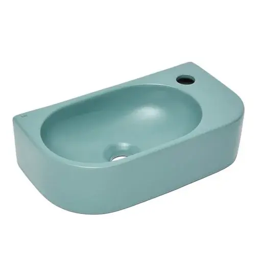 Umývadlo SAT Infinitio 40x21,5 cm zelená mat bez prepadu SATINF4021LGEM