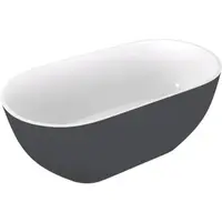 Polysan Reduta voľne stojaca vaňa 171x81 cm liaty mramor ľavá aj pravá biela/antracit bilá/antracit 71842.52