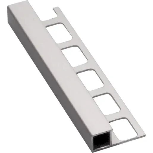 Lišta ukončovací " pravouhlý" Havos chróm, hliník elox, dĺžka 250 cm, výška hrany 10 mm, ALEH10250