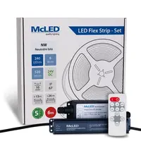 McLED LED páska - sada 6 m + Prijímač Nano IP67, 240 LED/m, NW, 6 W/m, DC 24V, 520 lm/m, CRI90, IP67, 10 mm, vodič 3 m ML-126.033.90.S06002