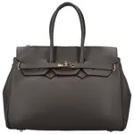 Dámska kožená kabelka na rameno tmavo hnedá - Delami Vera Pelle Klarista