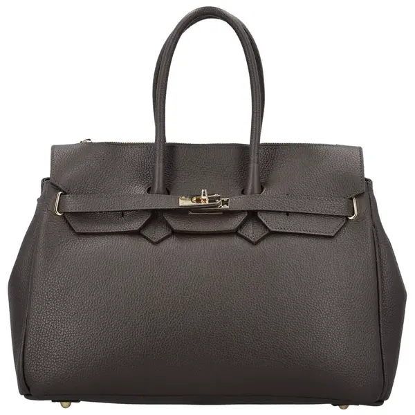 Dámska kožená kabelka na rameno tmavo hnedá - Delami Vera Pelle Klarista