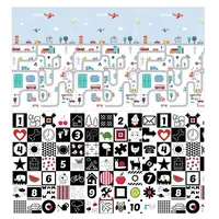 BocioLand Skládací pěnová podložka oboustranná, 200x150x1 cm - Město