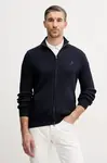 Bavlněný kardigan Polo Ralph Lauren pánský, tmavomodrá barva, 710P04444