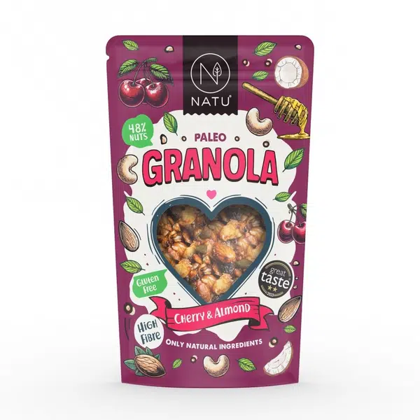 NATU Paleo Granola Třešně a mandle 370 g