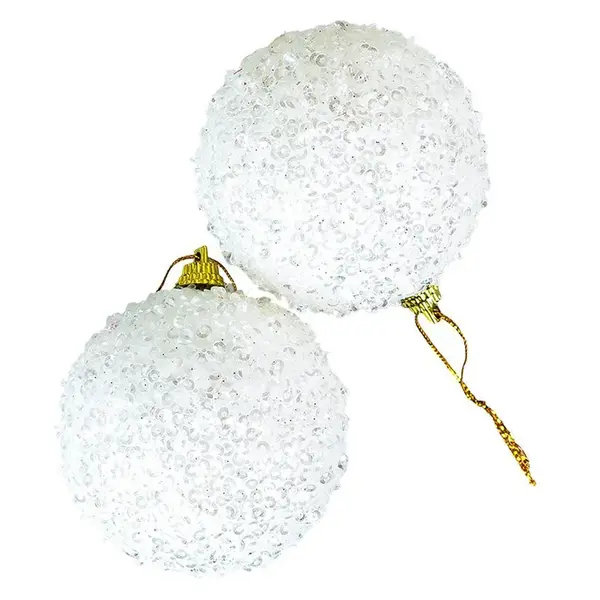 Lesklé koule 7cm (2 ks) – bílé