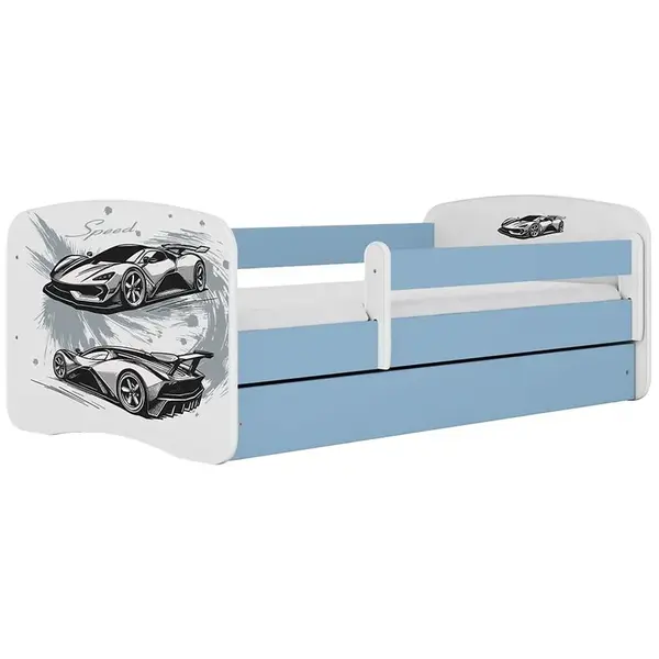 Dětská postel Babydreams+SZ+M modrá 80x160 auto