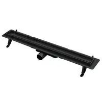 Liniové odvodnění sprchový žlab Duplex  cèrné ABS+Inox 700