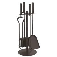 Krbové náradie v.49 cm, ČIERNA oceľ, sada 4 dilena so stojanom MA760120