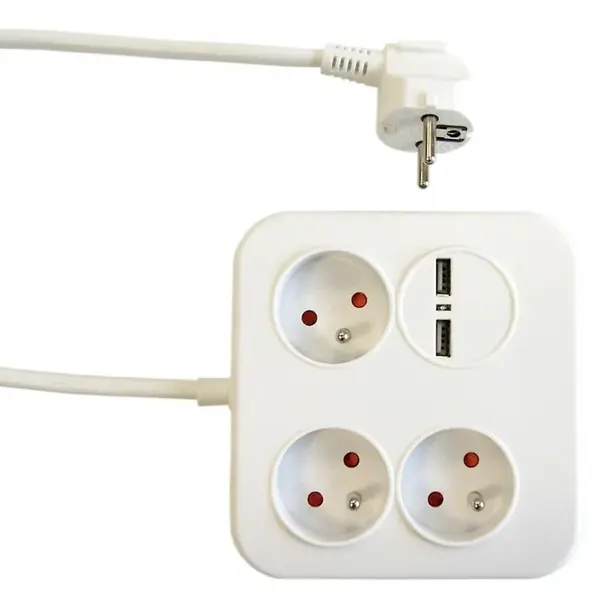 Prodlužovací kabel 3 x zásuvky + 2x USB