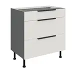 Spodní skříňka Aria ANT 80 D 3S BB - Premium Box Barva korpusu: Antracit, Barva dvířek: WH - Crystal white AFM