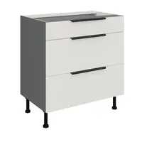 Spodní skříňka Aria ANT 80 D 3S BB - Premium Box Barva korpusu: Antracit, Barva dvířek: WH - Crystal white AFM