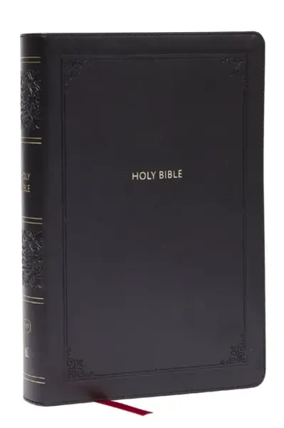 KJV Giant Print End-of-Verse Reference Bible, Black Leathersoft, Red Letter, Comfort Print - Thomas Nelson