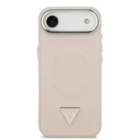Zadní kryt Guess PU Leather Triangle Logo MagSafe pro Apple iPhone Air, růžová