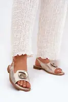 S. BARSKI Lesklé dámske sandále s ozdobou S.Barski