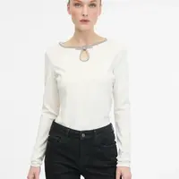Cream women's blouse with long sleeves ORSAY - Ladies