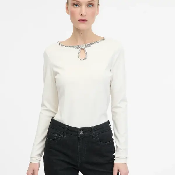 Cream women's blouse with long sleeves ORSAY - Ladies