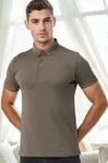 T9586 DEWBERRY MEN'S POLO NECK T-SHIRT-KHAKI