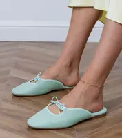 Gemre Zelené uzavreté šľapky na plochej podrážke Matila