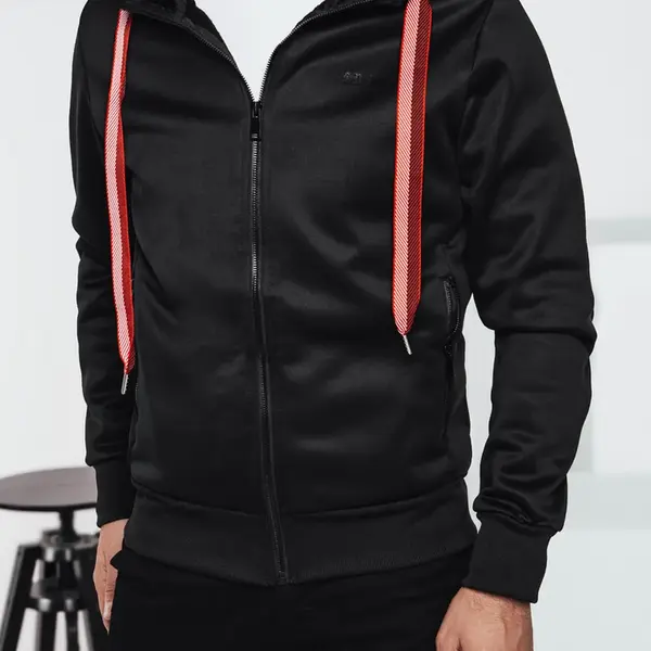 Čierna pánska mikina s kapucňou Dstreet