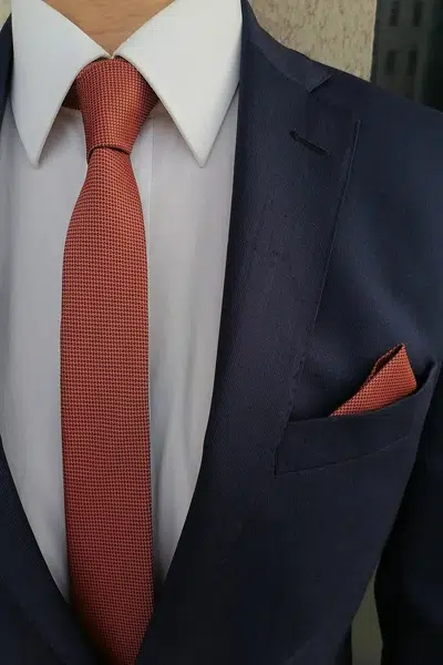 69641 Dewberry Mens Tie and Handkerchief Set-ORANGE