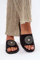 S. BARSKI Dámske Plátené Sandále S Ozdobou S.Barski