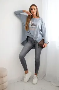 Kesi Dámska blúzka s nápisom Eagle a Canyon sivý
